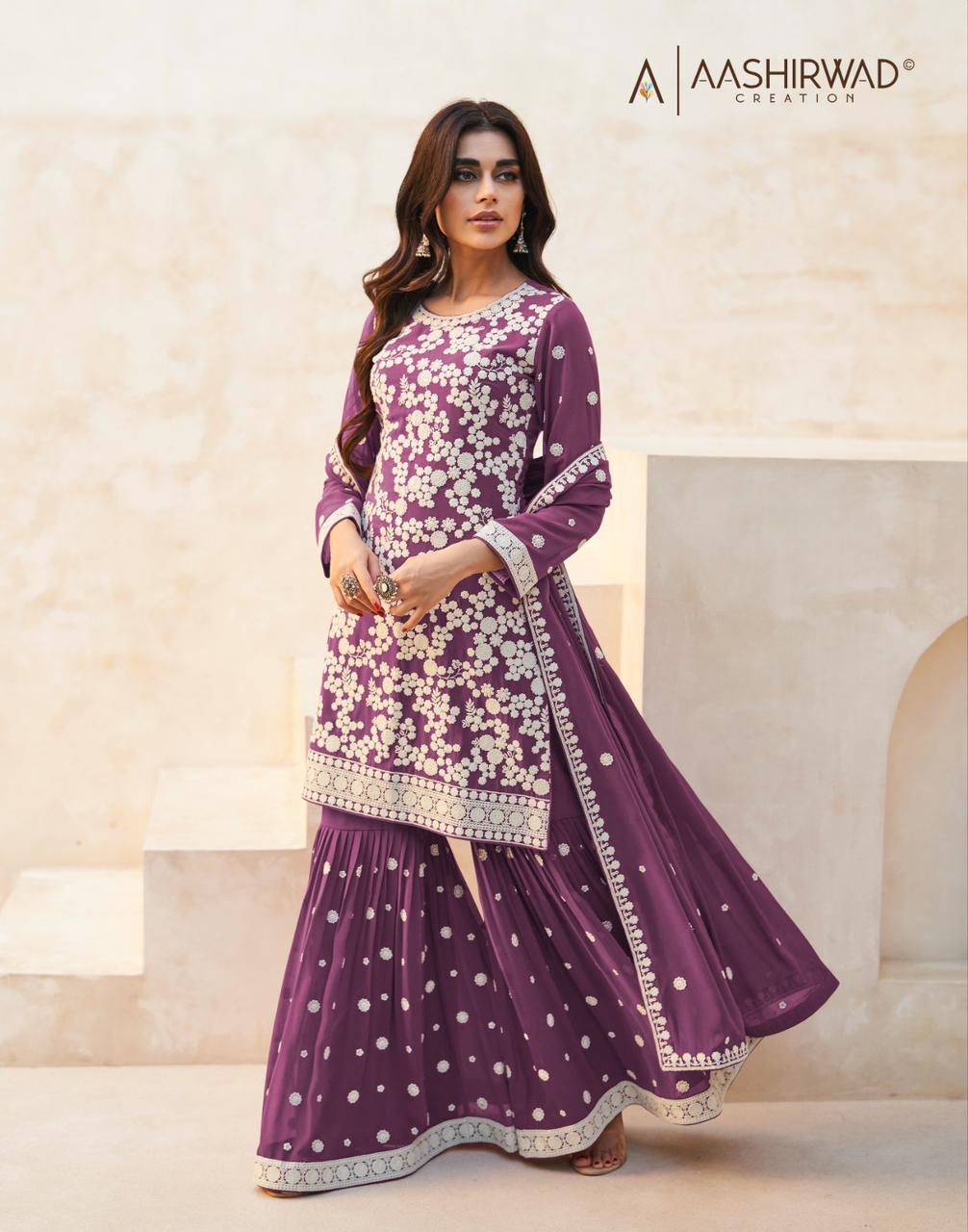 Zohra By Aashirwad Georgette Wedding Salwar Suits Catalog